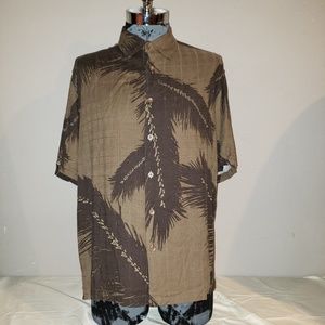Cubavera pulm tree print two tone brown XL
